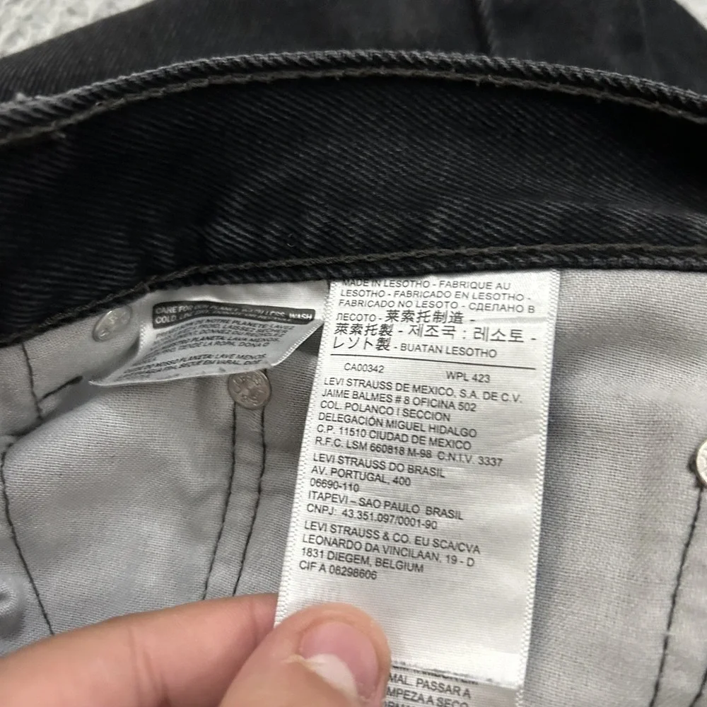 Levis Jeans Men 36x36 Black Denim 505 Regular Straight American Work Wear Cotton